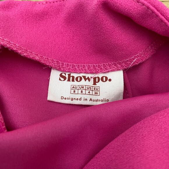 Showpo Anjie Pink Plunge V-Neck Maxi Formal Wedding Prom Dress Size 4 - Picture 10 of 10